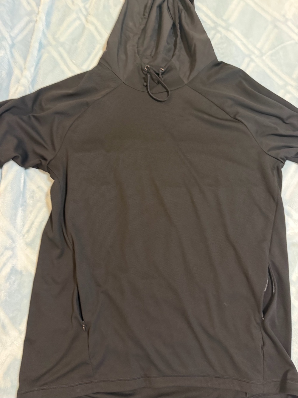 Adidas Black Performance Hoodie Raglan 3-Stripes Back Zip Pockets Men’s-NWOT